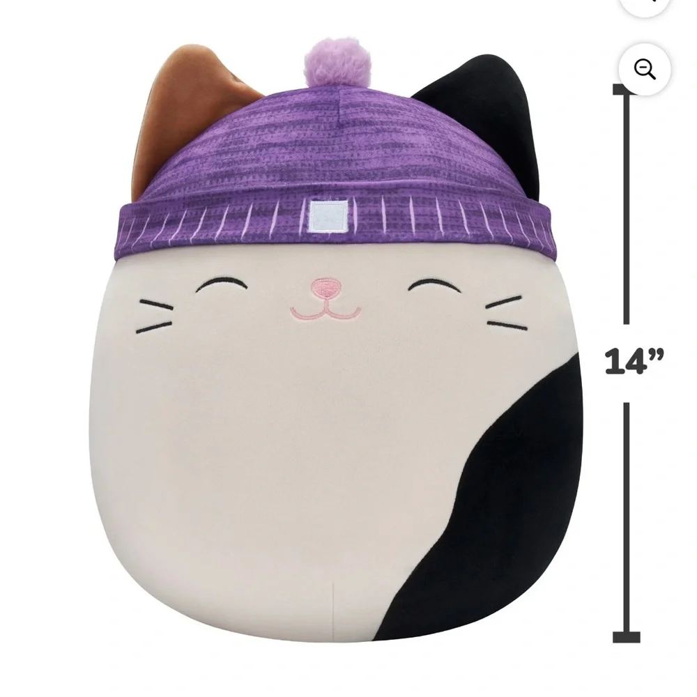 Squishmallows Cam the Calico Cat Wearing a Beanie 14
